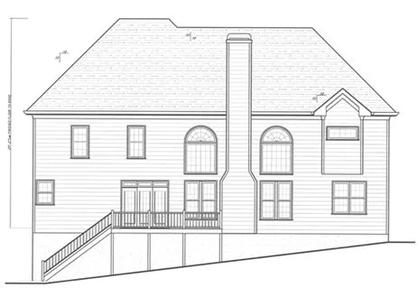 Rear Elevation for House Plan #121375