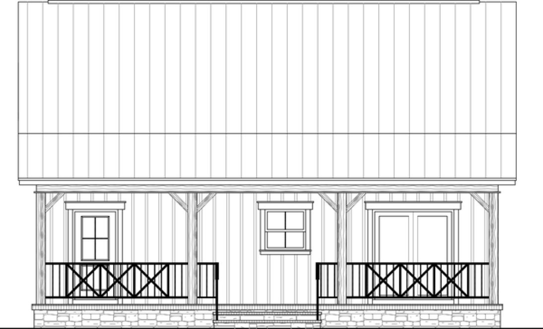 Rear Elevation for House Plan #211201