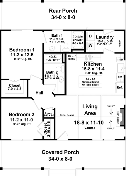 Main Floor Plan for House Plan #211201