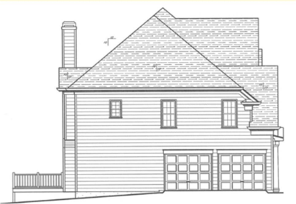 Left Elevation for House Plan #128876
