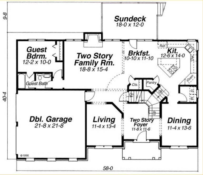 Main Floor Plan for House Plan #128876