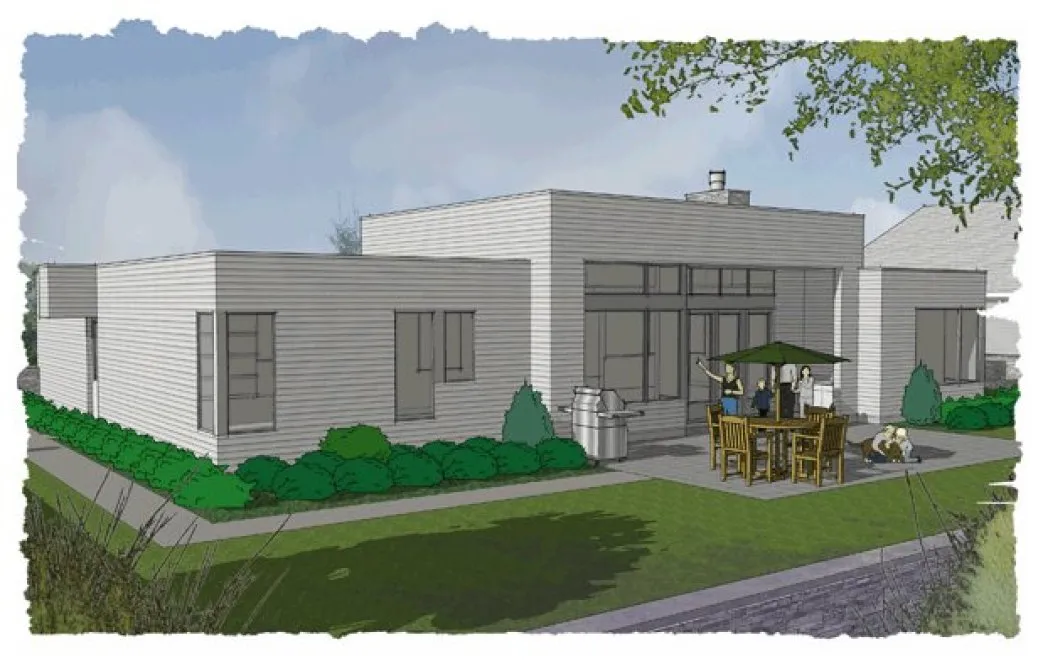 Rear Elevation for House Plan #320611