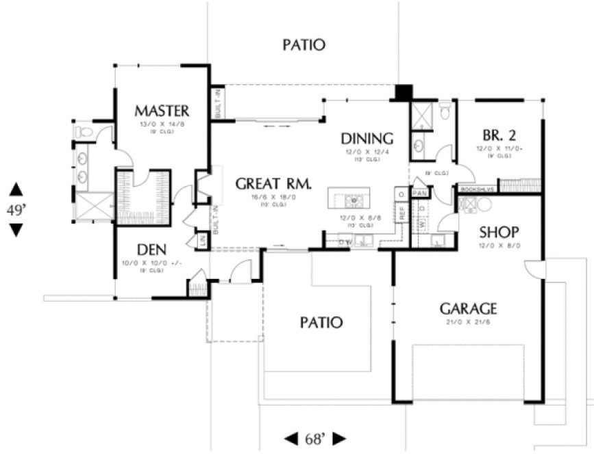 Main Floor Plan for House Plan #320611
