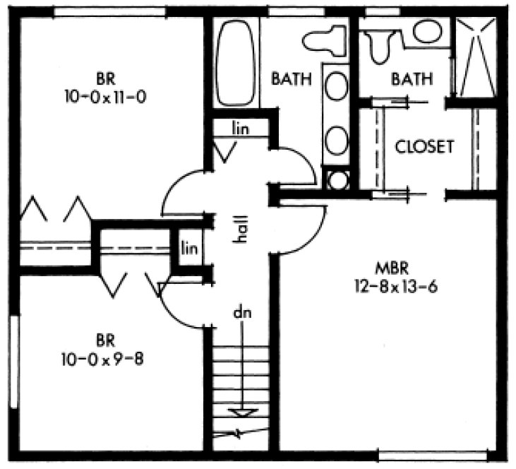 Second Floor Plan for House Plan #200673