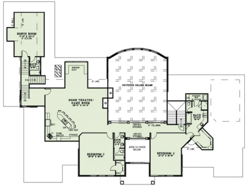Second Floor Plan for House Plan #310817
