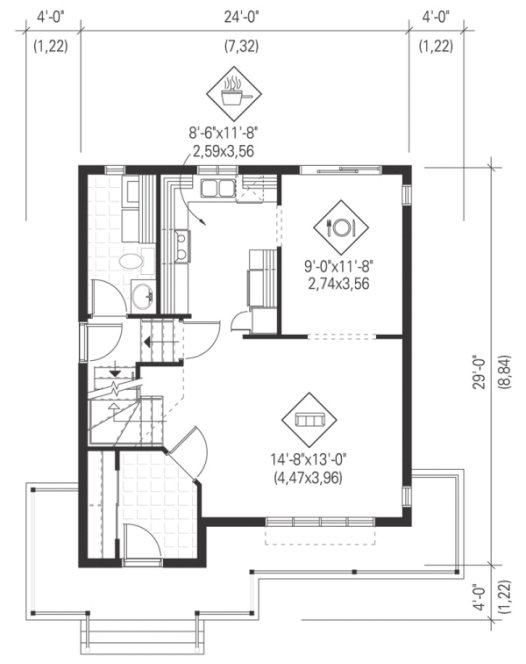 Main Floor Plan for House Plan #174760