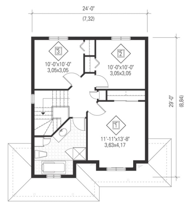 Second Floor Plan for House Plan #174760