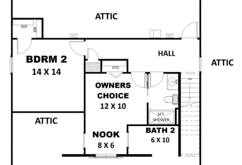 Second Floor Plan for House Plan #432881