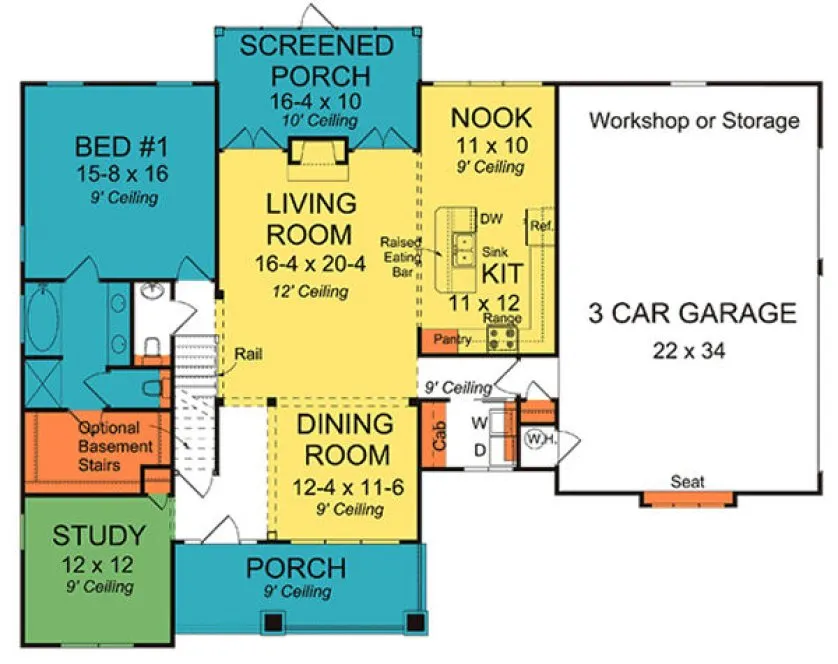 Main Floor Plan for House Plan #242710