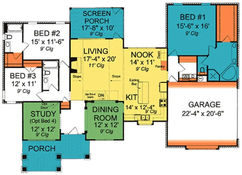 Main Floor Plan for House Plan #242430