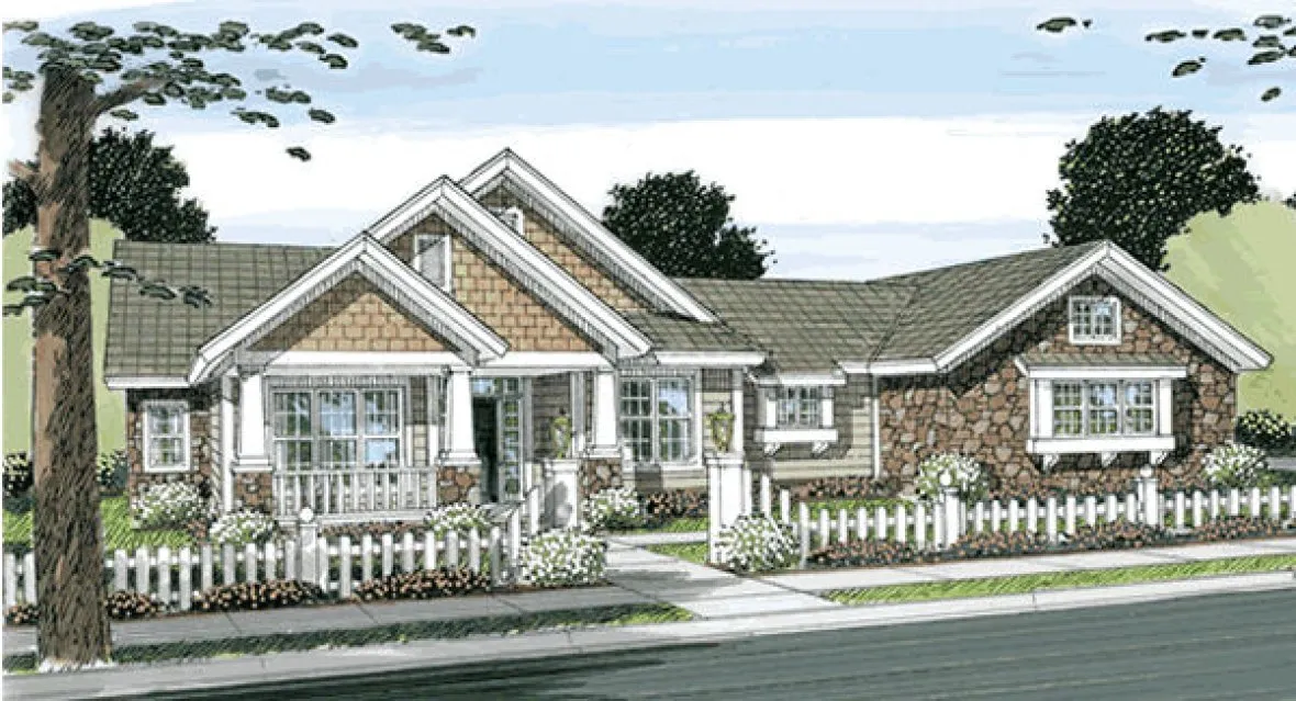 Full Rendering for House Plan #242430