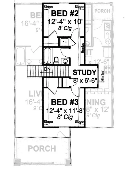 Second Floor Plan for House Plan #242180