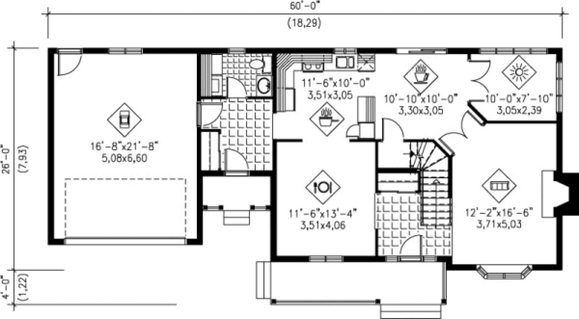 Main Floor Plan for House Plan #170360