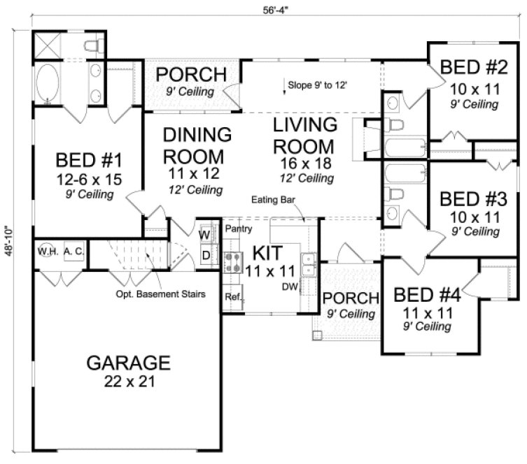 Main Floor Plan for House Plan #246234