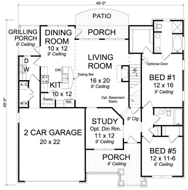 Main Floor Plan for House Plan #247234