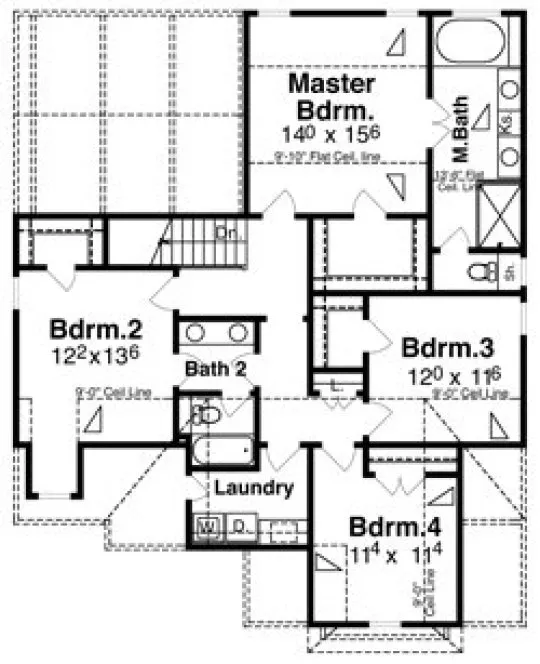 Second Floor Plan for House Plan #129442