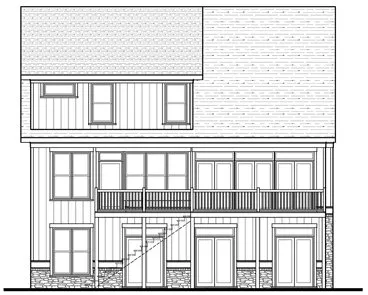 Rear Elevation for House Plan #122449