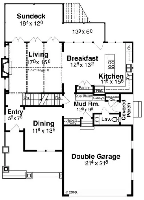 Main Floor Plan for House Plan #122449