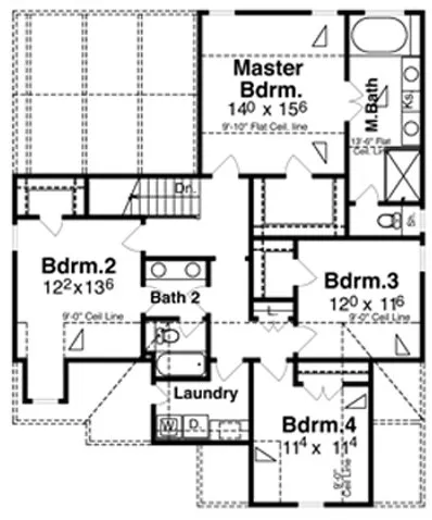 Second Floor Plan for House Plan #122449