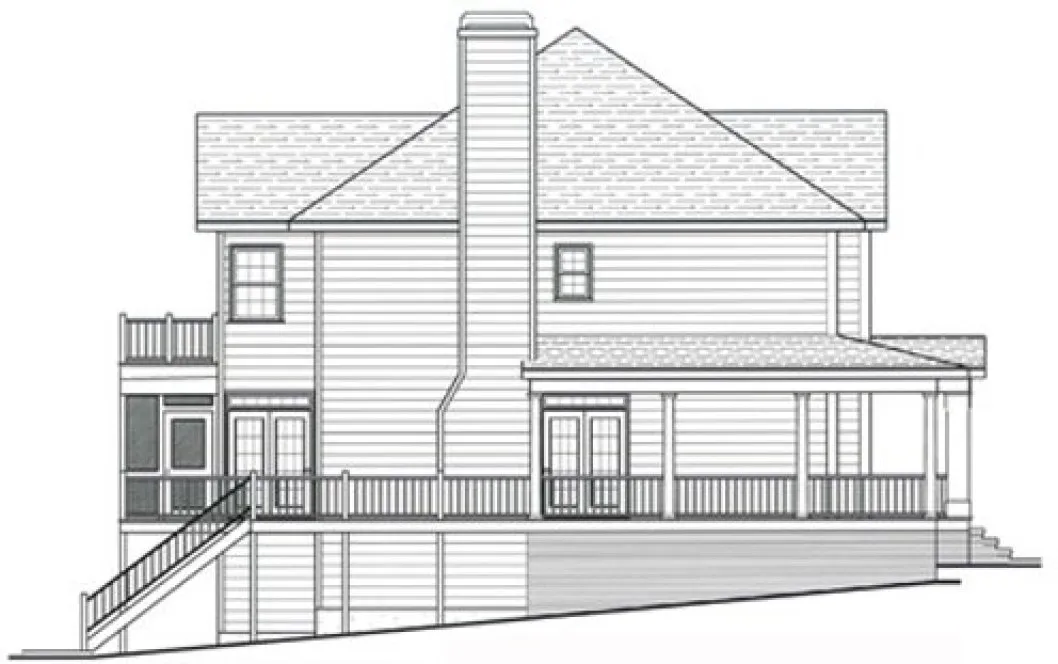 Left Elevation for House Plan #126142