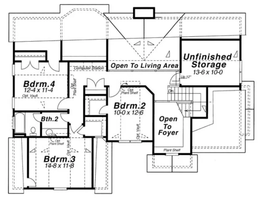 Second Floor Plan for House Plan #129822