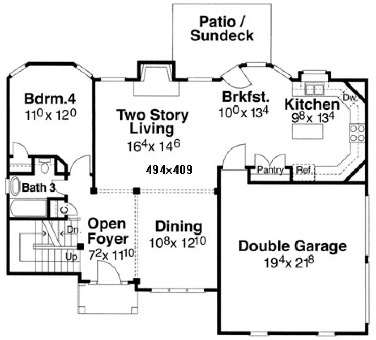 Main Floor Plan for House Plan #125122