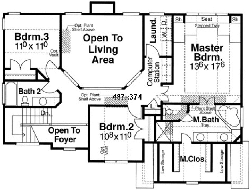 Second Floor Plan for House Plan #125122