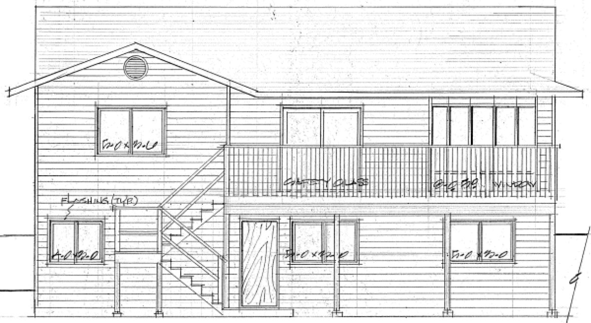 Rear Elevation for House Plan #222180
