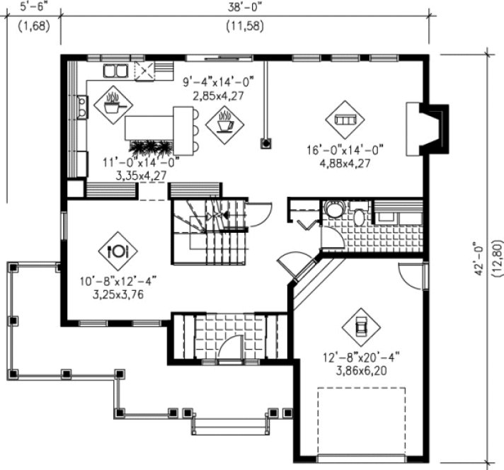 Main Floor Plan for House Plan #178390