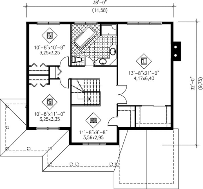 Second Floor Plan for House Plan #178390