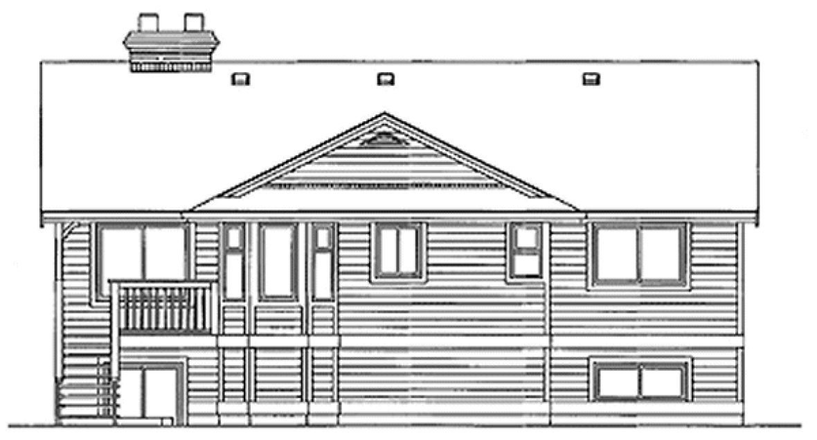 Rear Elevation for House Plan #510350