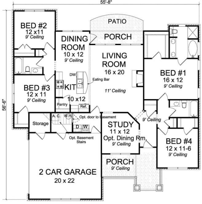 Main Floor Plan for House Plan #249234