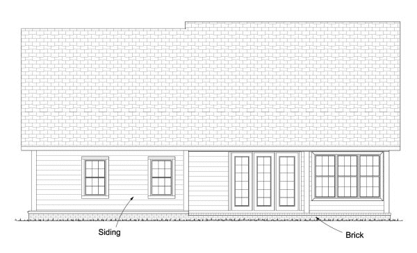 Rear Elevation for House Plan #241334