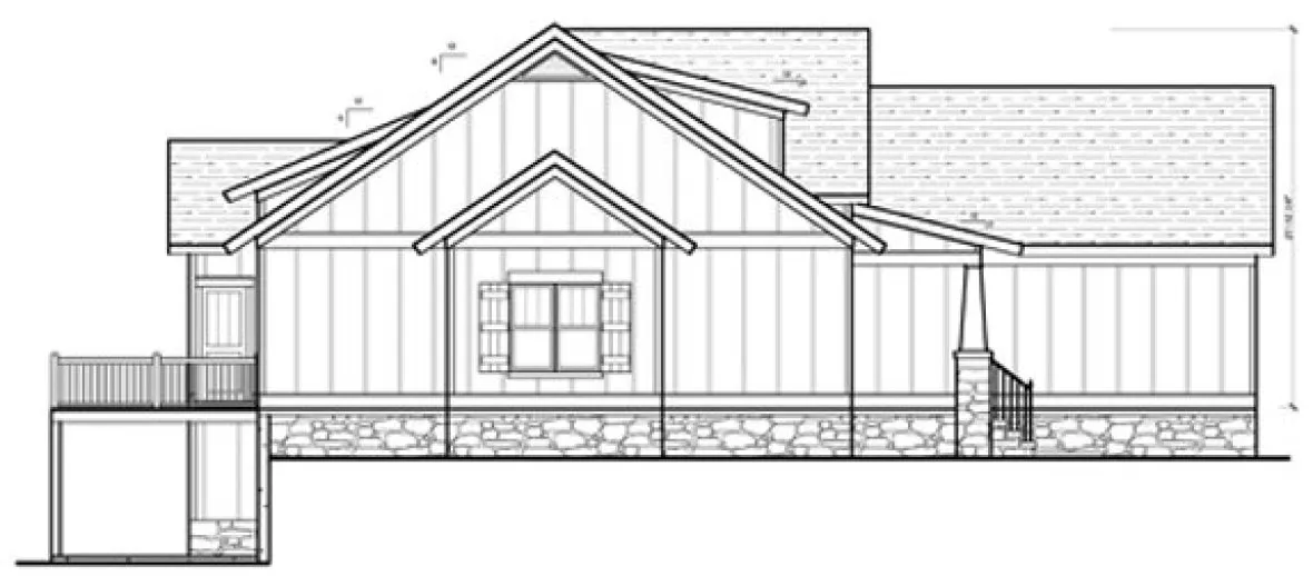 Left Elevation for House Plan #120112