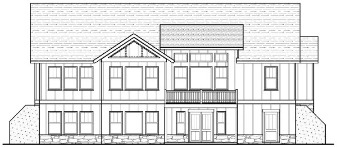 Rear Elevation for House Plan #120112