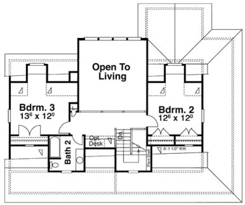 Second Floor Plan for House Plan #124012