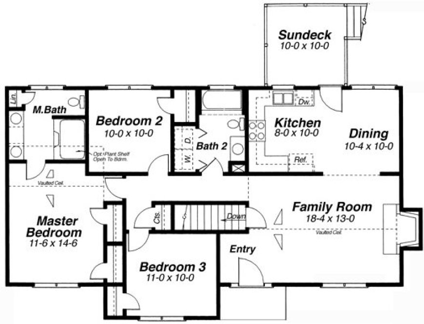 Main Floor Plan for House Plan #128021