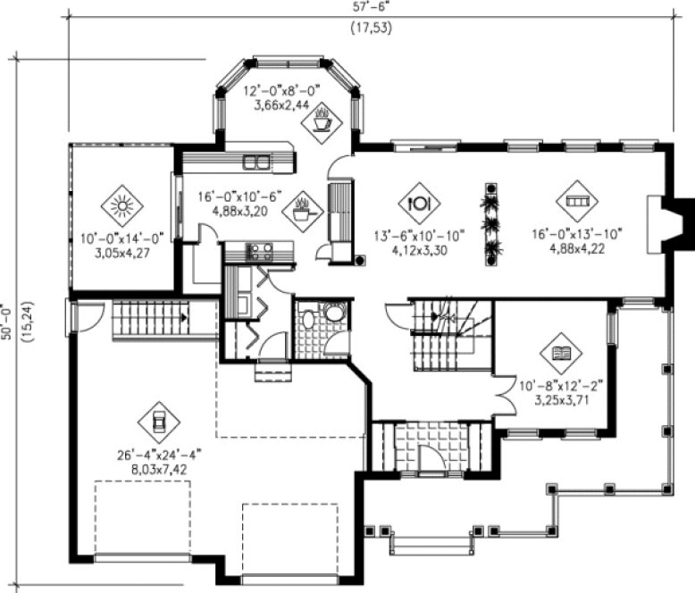 Main Floor Plan for House Plan #171850