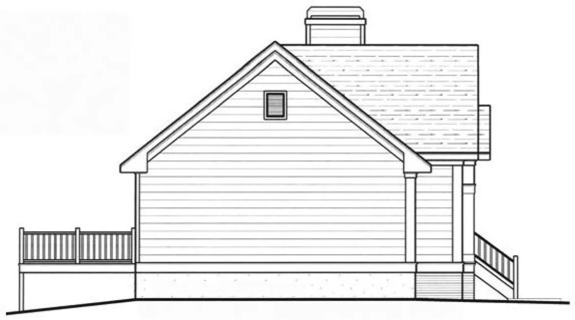 Left Elevation for House Plan #128821