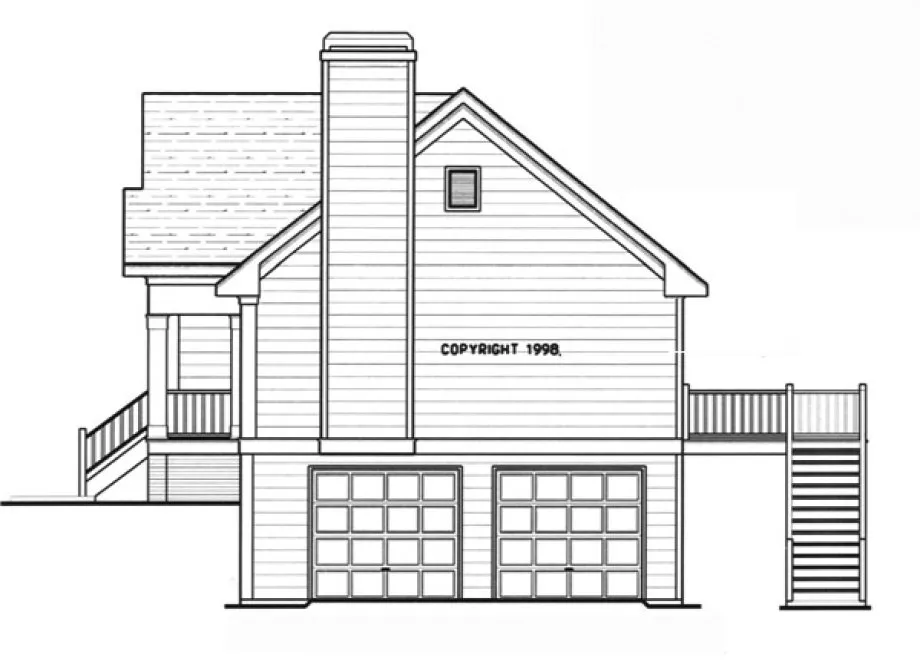 Right Elevation for House Plan #128821
