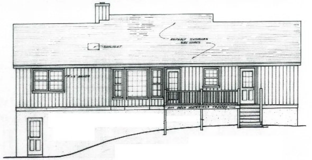 Rear Elevation for House Plan #124631