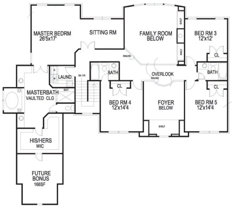 Second Floor Plan for House Plan #398210