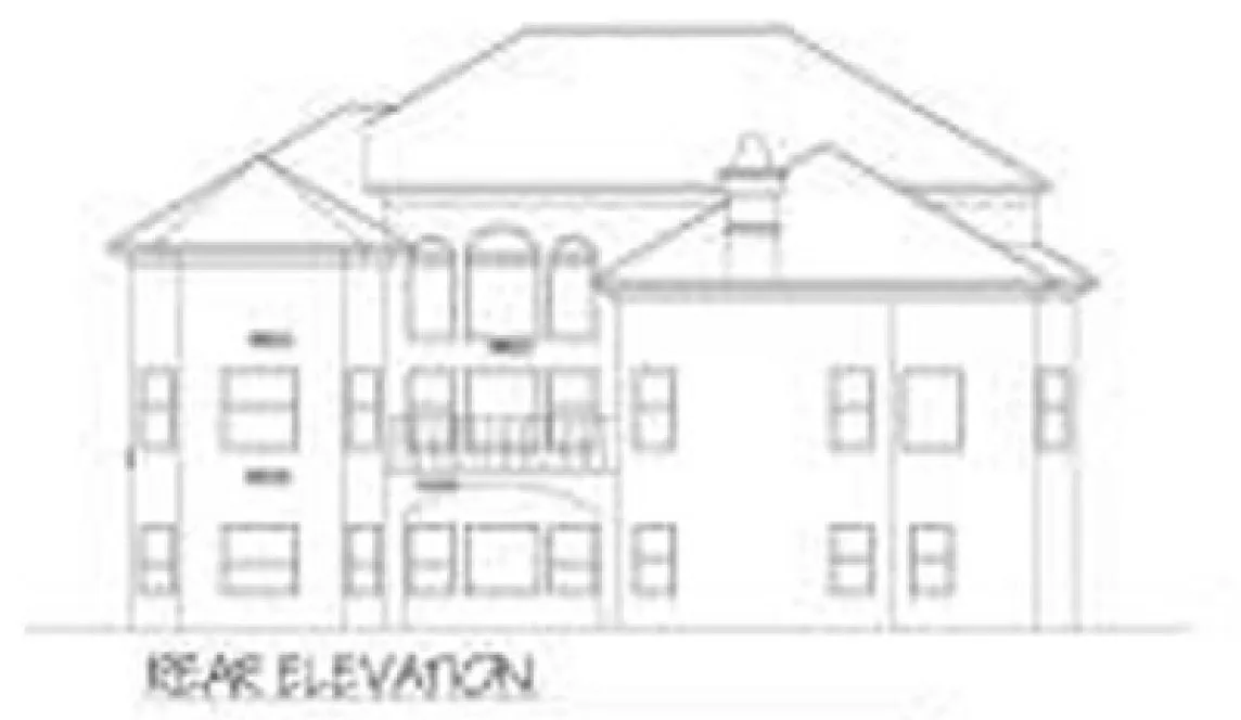 Rear Elevation for House Plan #392020