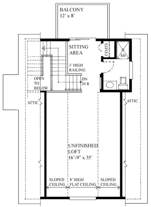 Second Floor Plan for House Plan #266261