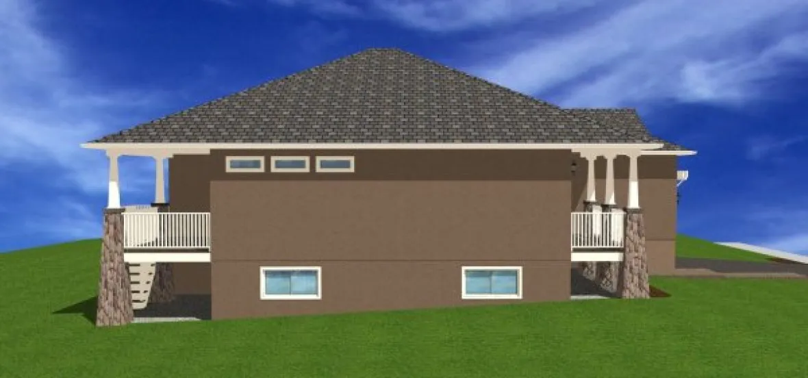 Left Elevation for House Plan #205300