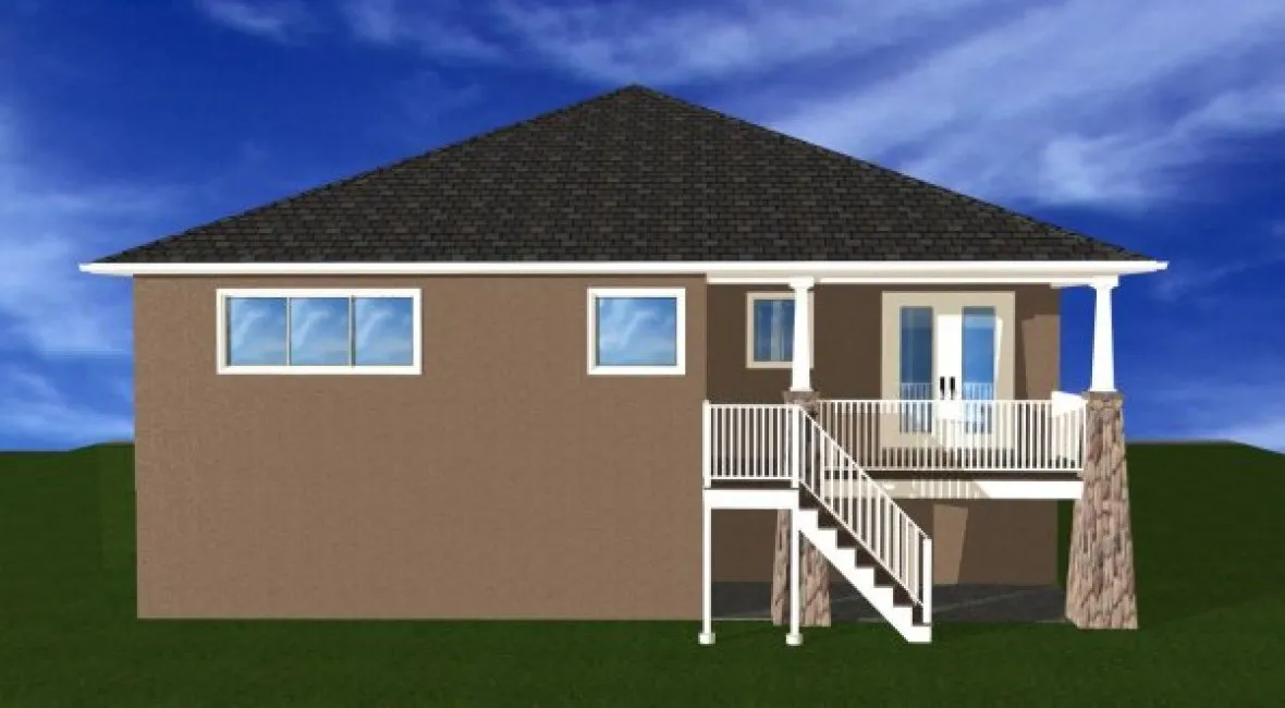 Rear Elevation for House Plan #205300