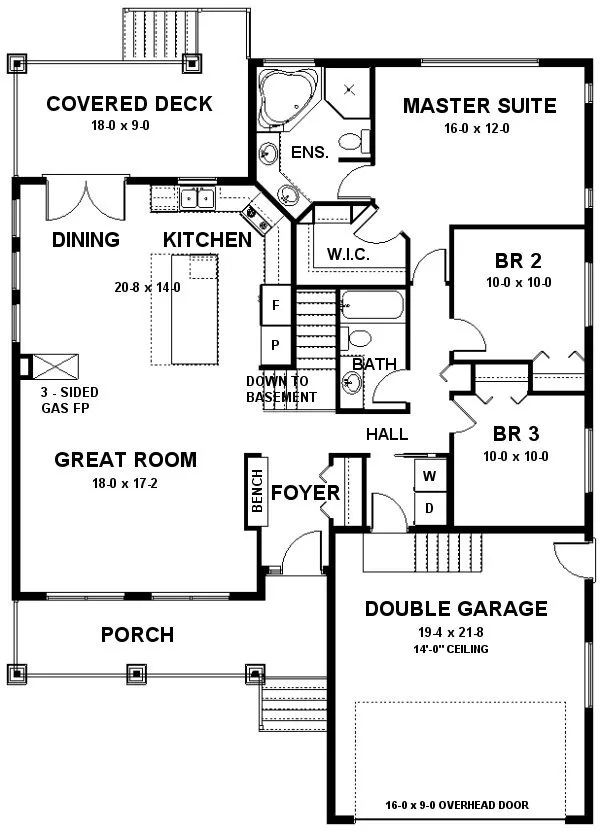 Main Floor Plan for House Plan #205300