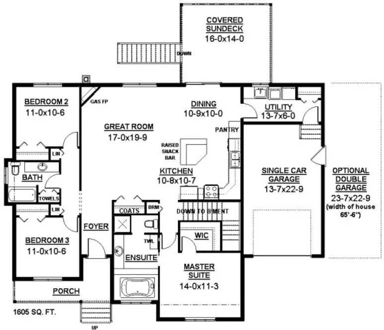 Main Floor Plan for House Plan #201778