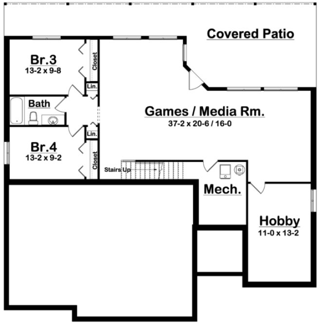 Basement Plan for House Plan #201781