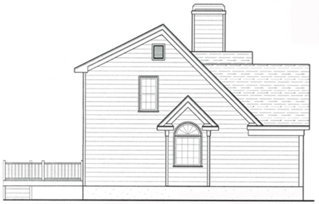 Left Elevation for House Plan #123551